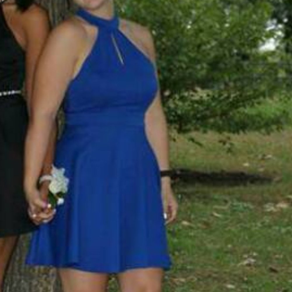 Blue skater dress
